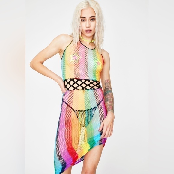 Rainbow Bodycon midi dress - Picture 2 of 5